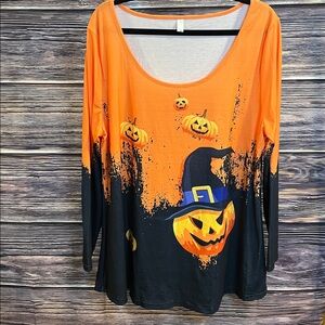Halloween Pumpkin Graphic Long Sleeve Top